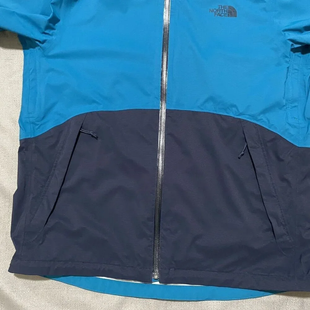 The North Face Windbreaker Jacket Dryvent Rain Hood Men Large Blue Full Zip
